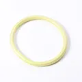 Shiny pale yellow silicone bracelet with 5mm thickness and subtle gold foil finish for women - Yellow