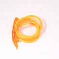 Vibrant orange fluorescent jelly bangles made of flexible PVC silicone with satin ribbon. - 65mm / 6mm / Lemon Yellow