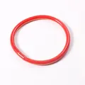 Elegant 5mm red silicone bangle bracelet with sparkling gold foil interior for women - Red
