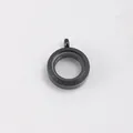 Premium black round titanium steel glass locket pendant with frosted sand finish for jewelry - Mini (6*20mm) / Black