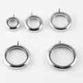 Round silver stainless steel screw top floating charm glass lockets in five different sizes - 20mm / Steel