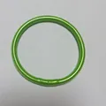 Shiny green silicone bangle bracelet with a metallic finish for women's fashion. - Light Green