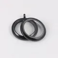 Detail view of 34mm black stainless steel threaded floating locket with glass panels - Glossy / 34mm / Black
