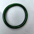 Large 9mm thick green Buddhist silicone bangle featuring a smooth and glossy finish - Dark Green