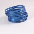 9er-Set glänzende metallisch blaue PVC-Jelly-Armreifen, flexible Silikonarmbänder - 9er Set / Blau