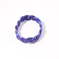 Metallic purple braided 6-strand PVC tube twist rope bracelet for stacking and layering - Blue