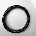 Élégant bracelet jonc bouddhiste en silicone noir de 9 mm d'épaisseur pour hommes - Noir