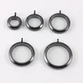 Set of black stainless steel round screw-top glass locket pendants in various sizes - Black