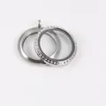 Pendentif médaillon flottant élégant de 34 mm en acier inoxydable avec verre et strass - Avec Zircone / 34mm / Acier