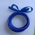 Royal blue jelly bangles set made of soft PVC silicone with matching ribbon bow - Dark Blue