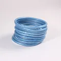 9er-Set glitzernde blaue Jelly-Armreifen aus PVC, flexible Silikonbänder zum Stapeln - 9er Set / Hellblau