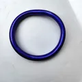 Bracelet jonc bouddhiste en silicone bleu électrique, finition métallique de 9mm. - Bleu foncé