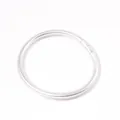 Stylish minimalist 5mm silver shiny silicone bracelet with interior glitter finish - Silver