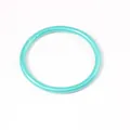 Fashionable shiny circular silicone bangle bracelet in a vibrant turquoise color finish - Emerald