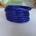 Set mit 9 tiefblauen Silikon-Jelly-Armreifen aus flexiblem PVC-Schlauch für Damen - 9er Set / Dunkelblau