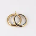 34mm gold-plated stainless steel floating locket with clear glass windows for charms - Glossy / 34mm / Gold