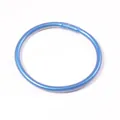 Minimalist shiny blue 5mm PVC silicone bracelet bangle with a metallic finish for women - Sapphire Blue