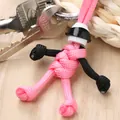 Unieke handgemaakte roze paracord pop sleutelhanger voor creatieve cadeau-ideeën - Helm Roze Touw
