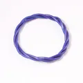 Elegant blue braided three-strand twisted cable bracelet featuring a glossy metallic finish - Twist Braided Style (JB620) / Blue
