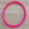 Bright pink minimalist silicone bangle bracelet for women, fashionable elastic wristband accessory - Fluorescent Rose Red