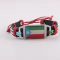 Vintage handmade woven leather bracelet featuring the Equatorial Guinea flag design - Equatorial Guinea