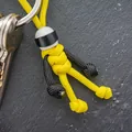 Creatieve paracord gevlochten motorrijder sleutelhanger met helm kraal in geel en zwart - Helm Geel Touw