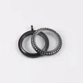 Médaillon flottant noir de 34 mm en acier inoxydable avec lunette sertie de strass - Avec Zircone / 34mm / Noir