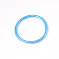 Shiny light blue silicone bangle bracelet for women featuring a sleek metallic finish - Light Blue