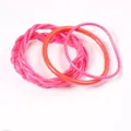 3-piece set of pink and orange PVC jelly bangles with braided and smooth designs - Set of 4 / Rose Red