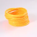 Set mit 9 leuchtend gelben PVC-Silikon-Jelly-Armreifen flexible Armbänder für Damen - 9er Set / Orange