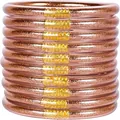 Set mit 10 roségoldenen Glitzer-Jelly-Armreifen aus weichen PVC-Silikonschläuchen - 10er Pack / Roségold
