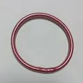 Elegant pink silicone bangle with a stylish rose gold metallic finish for modern women - Rouge Red