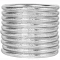 Set mit 10 silbernen Glitzer-Jelly-Armreifen aus PVC-Silikon-Schlauch für Damen - 10er Pack / Silber