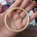 Shiny gold foil filled silicone bangle bracelet for women, 5mm - Champagne Gold