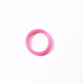 Minimalist pink silicone PVC jelly ring 3mm width single loop fashion jewelry piece - Size 6 / Deep Pink