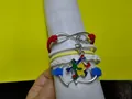 Mehrlagiges geflochtenes Armband mit Love-Unendlichkeit und Autismus-Puzzleteil-Anhänger - Mehrlagiges Gewebtes Herz Puzzle Armband / Leuchtgelb