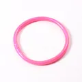 Pink shiny silicone bracelet 5mm thick, flexible fashion bangle for women - Deep Pink