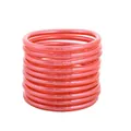 Σετ με δέκα αστραφτερά κοραλλί ροζ γκλίτερ PVC βραχιόλια για γυναίκες κομψά κοσμήματα - Σετ 10 Τεμαχίων / Ροζ