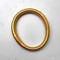 Elegant 9mm thick golden silicone Buddhist bangle bracelet with glossy metallic finish - Gold