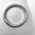 9mm thick silver metallic silicone Buddhist bangle bracelet with minimalist circular design - Silver