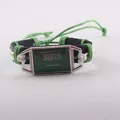 Handmade leather bracelet featuring a Saudi Arabian flag design with green braided cord. - Saudi Arabia Flag