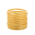 Σετ 10 χρυσά βραχιόλια PVC jelly με γκλίτερ, εύκαμπτα βραχιόλια σιλικόνης για γυναίκες. - Σετ 10 Τεμαχίων / Ελαφρύ Χρυσό