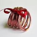 Set of 10 red glitter jelly bangles made of silicone with festive red ribbon bow - 10 Pieces Pack / Red