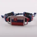 Vintage leather braided bracelet featuring the Slovakian flag emblem design. - Slovakia