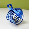 Sparkling blue glitter jelly bangles set of nine, tied with a decorative blue ribbon bow - 9 Pieces Set / Blue