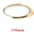38mm gold stainless steel round glass floating locket pendant for jewelry making - Pendant Only (No Chain Included) / 38mm / Gold