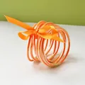 Set of nine vibrant orange glitter jelly bangles made from soft PVC silicone tubes - 9 Pieces Set / Orange