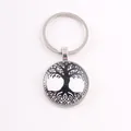 Silver Viking Tree of Life glass cabochon keychain, classic Nordic mythology gift - Tree of Life Totem / Silver