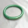 Élégant jonc bouddhiste en silicone vert menthe de 9mm d'épaisseur avec fini perlé - Vert clair