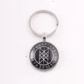 Nordic Viking rune time gem pendant keychain with geometric symbol in silver finish - Runes Geometric / Silver